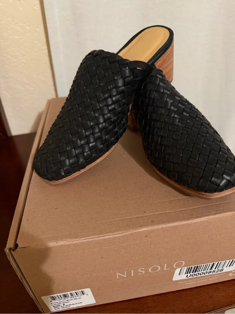 Nisolo black mules